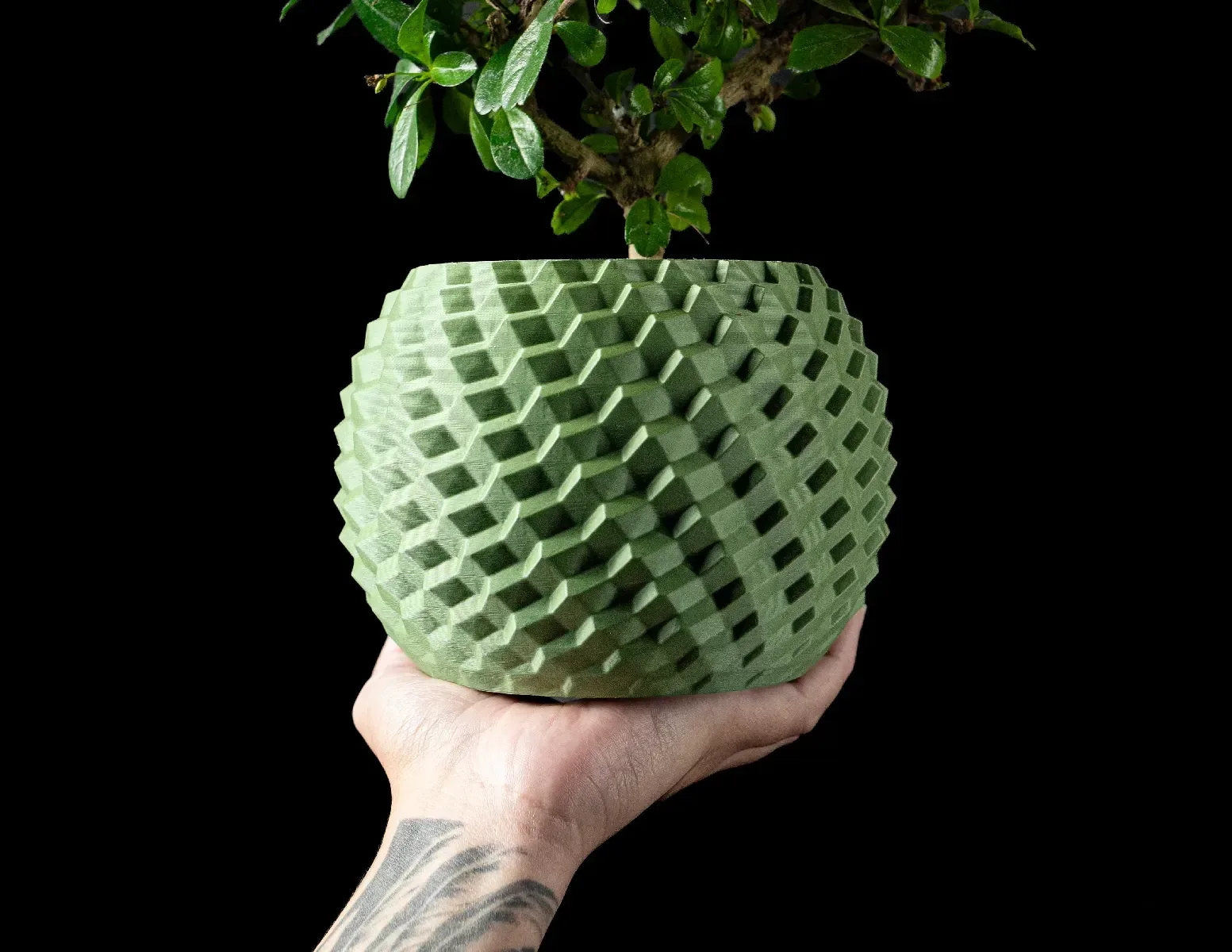 Cobble – Cache-pot géométrique à texture 3D – photo 1